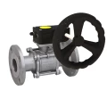 Кран шаровой DN.ru BV3232P(3pc)-FP-F-ISO-H Ду65 Ру40 фланцевый с ISO-фланцем, корпус - нержавеющая сталь 316, полнопроходной, уплотнение - PTFE, с редуктором DN.ru HAM RQN1-180Z-T40