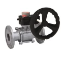 Кран шаровой DN.ru BV3232P(3pc)-FP-F-ISO-H Ду65 Ру40 фланцевый с ISO-фланцем, корпус - нержавеющая сталь 316, полнопроходной, уплотнение - PTFE, с редуктором DN.ru HGB RQN2-320Z с визуальным указателем положения