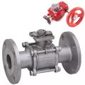 Кран шаровой DN.ru BV3232P(3pc)-FP-F-ISO-H Ду65 Ру40 фланцевый с ISO-фланцем, корпус - нержавеющая сталь 316, полнопроходной, уплотнение - PTFE, с редуктором DN.ru HGBF RQN2-320Z с визуальным указателем положения и датчиком обратной связи