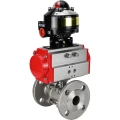 Кран шаровой DN.ru BV3232P(3pc)-FP-F-ISO-H Ду100 Ру25 фланцевый с ISO-фланцем, корпус - нержавеющая сталь 316, полнопроходной, уплотнение - PTFE, с пневмоприводом PA-SA-140, БКВ APL-510N Ex