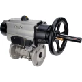 Кран шаровой DN.ru BV3232P(3pc)-FP-F-ISO-H Ду65 Ру40 фланцевый с ISO-фланцем, корпус - нержавеющая сталь 316, полнопроходной, уплотнение - PTFE, с пневмоприводом PA-DA-105-1, пневмораспределителем 4М310-08 220В