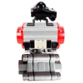 Кран шаровой DN.ru BV3232P(3pc)-FP-SW-ISO-H Ду80 Ру63 полнопроходной, корпус - нержавеющая сталь SS316, под приварку, с пневмоприводом PA-DA-105, пневмораспределителем 4V320-08 220В, БКВ APL-210N