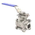 Кран шаровой DN.ru BV3232P(3pc)-FP-W-ISO-H Ду15 Ру63 полнопроходной, трехсоставной, корпус - нержавеющая сталь 316, уплотнение - PTFE, под приварку, с рукояткой, ISO-фланцем, WDVF