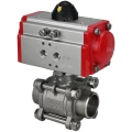 Кран шаровой DN.ru BV3232P(3pc)-FP-W-ISO-H WDVF Ду15 Ру63 полнопроходной, трехсоставной, корпус - нержавеющая сталь 316, уплотнение - PTFE, под приварку, с пневмоприводом PA-DA-052
