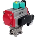 Кран шаровой DN.ru BV3232P(3pc)-FP-W-ISO-H WDVF Ду15 Ру63 полнопроходной, трехсоставной, корпус - нержавеющая сталь 316, уплотнение - PTFE, под приварку, с пневмоприводом PA-DA-052, пневмораспределителем 4М310-08 24В и магнитным переключателем ALS200D