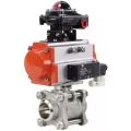 Кран шаровой DN.ru BV3232P(3pc)-FP-W-ISO-H WDVF Ду15 Ру63 полнопроходной, трехсоставной, корпус - нержавеющая сталь 316, уплотнение - PTFE, под приварку, с пневмоприводом PA-SA-065, пневмораспределителем 4М310-08 24В, БКВ APL-410N EX