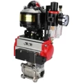 Кран шаровой DN.ru BV3232P(3pc)-FP-W-ISO-H WDVF Ду15 Ру63 полнопроходной, трехсоставной, корпус - нержавеющая сталь 316, уплотнение - PTFE, под приварку, с пневмоприводом PA-SA-065, пневмораспределителем 4М310-08 24В, БКВ APL-510N EX, БПВ AFC2000