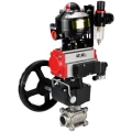 Кран шаровой DN.ru BV3232P(3pc)-FP-W-ISO-H WDVF Ду25 Ру63 полнопроходной, трехсоставной, нерж. сталь 316, PTFE, под приварку, с пн.приводом PA-DA-052, пн.распределителем 4М310-08 220В, БКВ APL-510N EX, руч. дублером MON1-250-T26-ISO, БПВ AFC2000