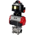 Кран шаровой DN.ru BV3232P(3pc)-FP-W-ISO-H WDVF Ду15 Ру63 полнопроходной, трехсоставной, корпус - нержавеющая сталь 316, уплотнение - PTFE, под приварку, с пневмоприводом PA-SA-065, пневмораспределителем 4М310-08 24В, БКВ APL-510N EX