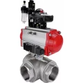 Кран шаровой DN.ru BV3232P(4pc)-SP-3WL-T-ISO-H Ду15 Ру63, стандартнопроходной, корпус - нержавеющая сталь 316, уплотнение - PTFE, внутренняя резьба, с пневмоприводом PA-DA-052, пневмораспределителем 4V320-10 220В, БКВ APL-210N, БПВ AFC2000