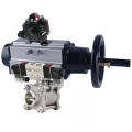 Кран шаровой DN.ru BV3232P(3pc)-FP-W-ISO-H Ду80 Ру25, полнопроходной, трехсоставной, нержавеющая сталь 316, уплотнение - PTFE, под приварку, с пневмоприводом PA-DA-105-1, пневмораспределителем 4V320-10 220В, БКВ APL-510N Ex
