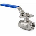 Кран шаровой DN.ru 3/8″ Ду10 Ру63 ZGY, полнопроходной, двухходовой, материал корпуса - нержавеющая сталь CF8M/AISI 316, внутренняя резьба, уплотнение - PTFE, с ISO-фланцем и рукояткой (BV3232P(2pc)-FP-T-ISO-H)