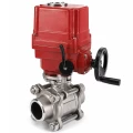 Кран шаровой DN.ru BV3232P(3pc)-FP-W-ISO-H WDVF Ду50 Ру40 полнопроходной, трехсоставной, корпус - нержавеющая сталь 316, уплотнение - PTFE, под приварку, с электроприводом DN.ru QT-EX-010EM-O2-24VDC-У1, взрывозащищенным