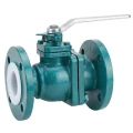 Кран шаровой футерованный DN.ru BV3434PFlr(3pc)-FP-F-H Ду15 Ру16 полнопроходной, трехсоставной, фланцевый, корпус - углеродистая сталь WCB, шар - углеродистая сталь WCB, уплотнение - PTFE, с рукояткой