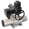 Кран шаровой DN.ru BV3131P(3pc)-FP-W-ISO-H LONG Ду65 Ру25 полнопроходной, корпус - нержавеющая сталь 304, уплотнение - PTFE, под приварку, с 1-оборотным электроприводом взрывозащищенным ГЗ-ОФВ-100/15 380В
