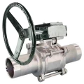Кран шаровой DN.ru BV3131P(3pc)-FP-W-ISO-H LONG Ду50 Ру40 полнопроходной, корпус - нержавеющая сталь 304, уплотнение - PTFE, под приварку, с редуктором четвертьоборотным DN.ru RDN RQN3-150Z-T24
