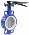 Затвор дисковый поворотный DN.ru WCB-316L-PTFE Ду200 Ру16 межфланцевый, корпус - углеродистая сталь WCB, диск - нержавеющая сталь 316L, с рукояткой (опрессовано)