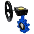 Затвор дисковый поворотный DN.ru WBV1631N-2W-Fb-H Ду50 Ру16 LUG межфланцевый, корпус - чугун QT450, диск - нержавеющая сталь AISI 304, уплотнение - NBR, с редуктором HAM RQN1-180Z-T40