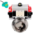 Затвор дисковый поворотный кламповый DN.ru WBV3131S-2W-C-H Ду15 Ру10 корпус - пищевая нержавеющая сталь 304, уплотнение - Silicon, с пневмоприводом PA-DA-052, пневмораспределителем 4V320-08 220В и магнитным переключателем ALS200D