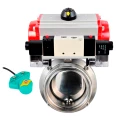 Затвор дисковый поворотный DN.ru WBV3131E-2W-T-H Ду50 Ру10 резьбовой, пищевая нержавеющая сталь 304, уплотнение - EPDM, с пневмоприводом PA-DA-052, пневмораспределителем 4V320-08 220В и магнитным переключателем ALS200D