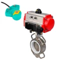 Затвор дисковый поворотный DN.ru WBV3432P-2W-Fb-H Ду40 Ру16 корпус - углеродистая сталь WCB, диск - нержавеющая сталь 316L, уплотнение - PTFE, с пневмоприводом PA-DA-083, пневмораспределителем 4M310-08 24В и магнитным переключателем ALS200D