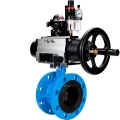Затвор дисковый поворотный DN.ru WBV1331E-2W-F-H Ду50 Ру16 фланцевый, корпус - чугун GGG40, диск - нержавеющая сталь 304, уплотнение - EPDM, с пневмоприводом DN.ru PA-DA-105-1, 4М310-08 220В NAMUR, APL-210N и AFC2000