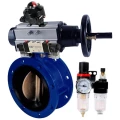 Затвор дисковый поворотный DN.ru WBV1331E-2W-F-H Ду65 Ру16, фланцевый, корпус - чугун GGG40, диск - нержавеющая сталь 304, уплотнение - EPDM, с пневмоприводом PA-DA-105-1, с пневмораспределителем 4V320-08 220В, БКВ APL-510N Ex, БПВ AFC2000