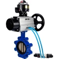 Затвор дисковый поворотный DN.ru WBV1616N-2W-Fb-H Ду125 Ру16 LUG, корпус - чугун QT450, диск - чугун QT450, уплотнение - NBR, с пневмоприводом PA-DA-105-1, пневмораспределителем 4V320-10 NAMUR AC220V и БКВ APL-510N EX