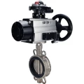 Затвор дисковый поворотный DN.ru WBV3131V-2W-Fb-H Ду150 Ру16 межфланцевый, корпус - нержавеющая сталь 304, диск - нержавеющая сталь 304, уплотнение - VITON, с пневмоприводом PA-DA-105-1, пневмораспределителем 4M310-08 220В NAMUR и БКВ APL-410N EX