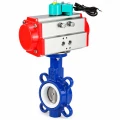 Затвор дисковый поворотный DN.ru WBV3432P-2W-Fb-H Ду80 Ру16, корпус - углеродистая сталь WCB, диск - нержавеющая сталь 316L, уплотнение - PTFE, с пневмоприводом DN.ru PA-SA-105, магнитным переключателем ALS200D