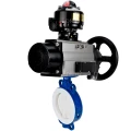 Затвор дисковый поворотный DN.ru WBV3434Pf-2W-Fb-R Ду150 Ру16, корпус - углеродистая сталь WCB, диск - углеродистая сталь WCB, футерованный PTFE, уплотнение - PTFE, с пневмоприводом PA-DA-105-1, пневморапределителем 4М310-08 24В NAMUR и БКВ APL-510N EX