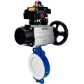 Затвор дисковый поворотный DN.ru WBV3434Pf-2W-Fb-R Ду150 Ру16, корпус - углеродистая сталь WCB, диск - углеродистая сталь WCB, футерованный PTFE, уплотнение - PTFE, с пневмоприводом PA-DA-105-1 и БКВ APL-410N EX