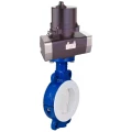 Затвор дисковый поворотный DN.ru WBV3434Pf-2W-Fb-R Ду200 Ру16 корпус - углеродистая сталь WCB, диск - углеродистая сталь WCB, футерованный PTFE, уплотнение - PTFE, с электроприводом четвертьоборотным DN.ru QTSA-N-020EM-O0-220VAC с пружинным возвратом