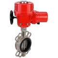 Затвор дисковый поворотный DN.ru WBV3131V-2W-Fb-H Ду100 Ру16 межфланцевый, корпус - нержавеющая сталь 304, диск - нержавеющая сталь 304, уплотнение - VITON, с электроприводом QT-EX-010M-O2-220VAC-У1 с моментной муфтой и штурвалом