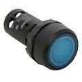 Кнопка EKF PROxima SW2C-10D Ду22 с подсветкой, с фиксацией, NO, IP54, 24В, синяя