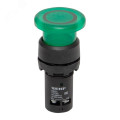 Кнопка грибок EKF PROxima SW2C-10MD Ду22 с подсветкой, без фиксации, IP54, 230В, зеленая