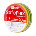 Изолента EKF SafeFlex 0.15х19 мм, длина - 20 м, цвет - желто-зеленый