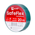 Изолента EKF SafeFlex 0.15х19 мм, длина - 20 м, цвет - зеленый