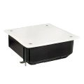 Коробка распределительная EKF КМП-020-008 116х116х45 мм с крышкой и металлическими лапками, для полых стен, корпус – полипропилен, IP42, цвет – черный