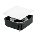 Коробка распределительная EKF КМП-020-024 116х116х45 мм с крышкой, металлическими лапками и клеммным терминалом, для полых стен, корпус – полипропилен/полистирол, IP42, цвет – черный