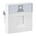 Розетка EKF C-Line RJ45 45х45 кат. 5е, 2 модуля, 1 гнездо, материал – PC-ABS, IP20, цвет – белый