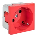 Розетка EKF C-Line Europlug 45х45 45°, PRO с заземлением и защитными шторками, материал – PC-ABS, 16А, 230B, IP20, цвет – красный