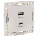 Розетка EKF Стокгольм 2-местная, USB, type-A + type-C, механизм, способ монтажа - скрытый, цвет - белый Розетка EKF Стокгольм 2-местная, USB, type-A + type-C, механизм, способ монтажа - скрытый, цвет - белый