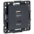Розетка EKF Стокгольм 2-местная, USB type-A + type-C, механизм, способ монтажа - скрытый, цвет - черный Розетка EKF Стокгольм 2-местная, USB type-A + type-C, механизм, способ монтажа - скрытый, цвет - черный