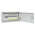 Щит осветительный EKF Basic ОЩВ IP31 3P 1x63A 1P 12x16A с автоматическими выключателями, 220х400х120 мм, металлический, цвет - серый