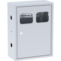 Ящик учетно-распределительный EKF Basic ЯУР IP31 400х300х150 мм на 2 счетчика с 2 DIN-рейками, металлический, количество модулей - 12, цвет - серый