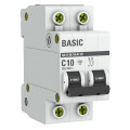 Автоматический выключатель двухполюсный EKF Basic ВА47-29 2P 10А (C) 4.5kА, сила тока 10 А, тип расцепления C, отключающая способность 4.5 kА