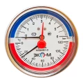 Термоманометр ЭКОМЕРА МД04-80мм 6бар 120°С G1/4″ L=60мм осевое присоединение, с переходником на G1/2″