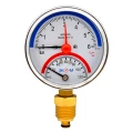 Термоманометр ЭКОМЕРА МД04-80мм 6бар 120°С G1/4″ радиальное присоединение, с переходником на G1/2″