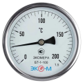 Термометр осевой ЭКОМЕРА ДК100 200°С биметаллический БТ-1-100 L=40 мм